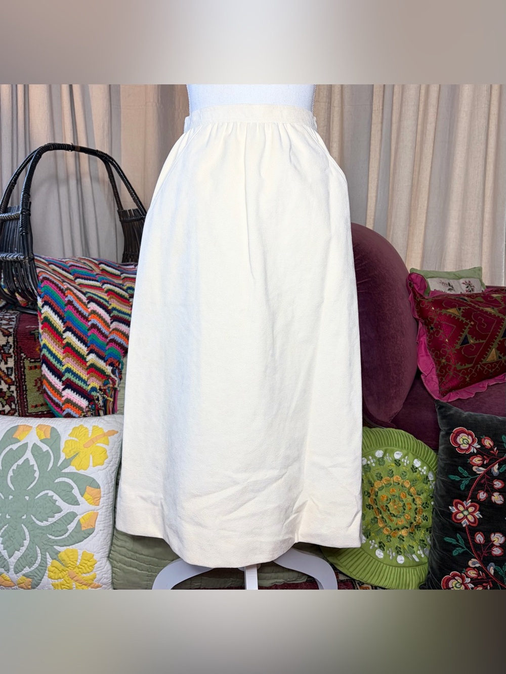70s Ultrasuede Skirt Butter Yellow